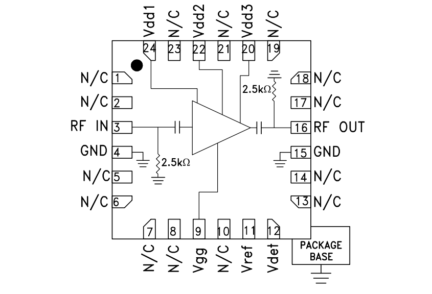 Block Diagram - Analog Devices Inc. HMC1082LP4E GaAs pHEMT MMIC Medium Power Amplifier
